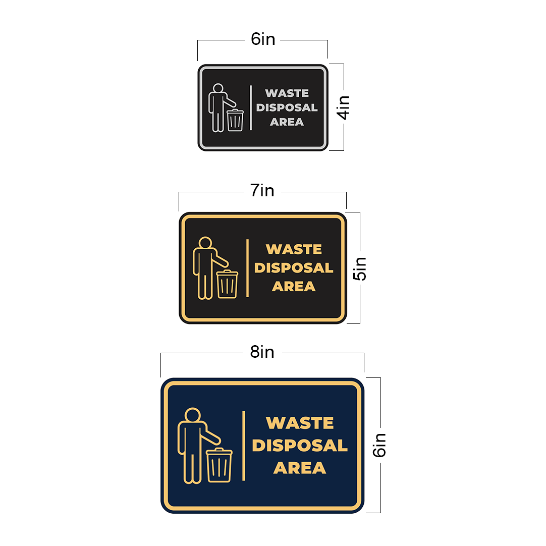 Signs ByLITA Classic Framed Waste Disposal Area Door or Wall Sign Easy Installation | Health And Safety | Building And Hospitality Signs