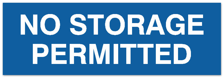 Signs ByLITA Basic No Storage Permitted Sign - Laser-Engraved Lettering | Durable ABS Plastic | Vibrant Colors | Powerful Foam Tape