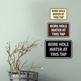 Signs ByLITA Classic Framed Bore Hole Water At This Tap Door or Wall Sign | Eco-Friendly Home Signs