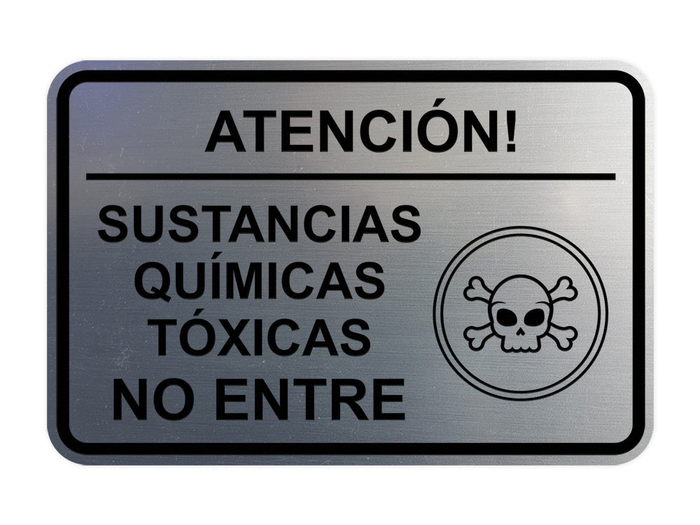 Signs ByLITA Classic Framed Atención Sustancias Químicas Tóxicas No entre Door or Wall Sign Easy Installation | Health And Safety | Building And Hospitality