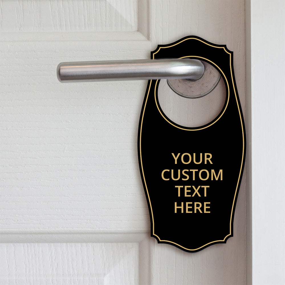 Custom Engraved Door Hangers (4 x 8") | Personalized Door Handle Signs for Homes and Businesses | Create Your Own Message