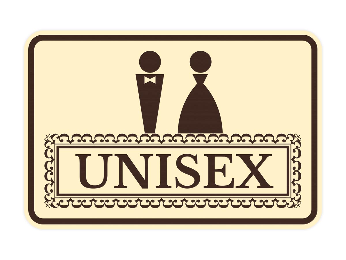 Signs ByLITA Classic Framed Unisex Vintage Bathroom Wall or Door Sign