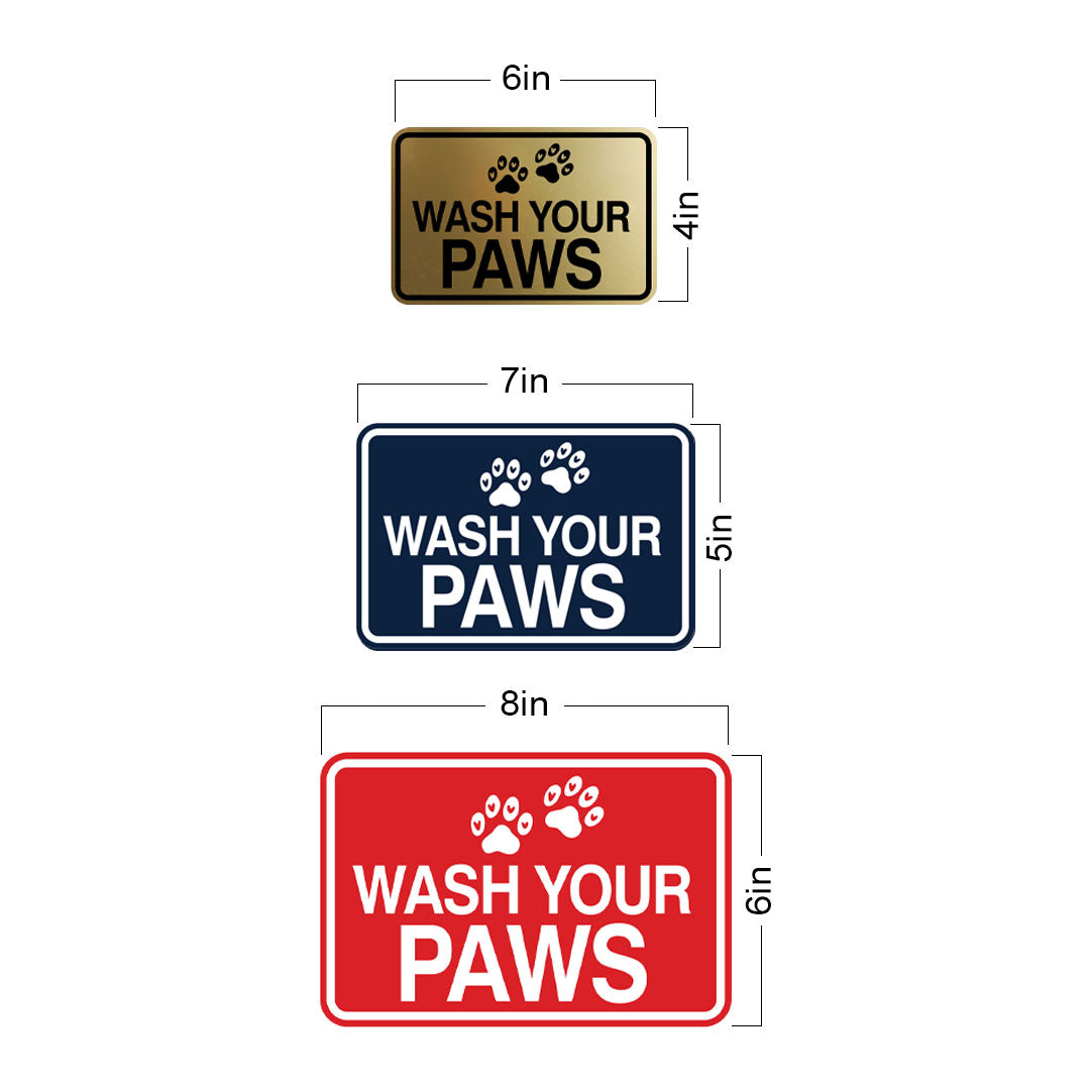 Signs ByLITA Classic Framed Wash Your Paws Wall or Door Sign