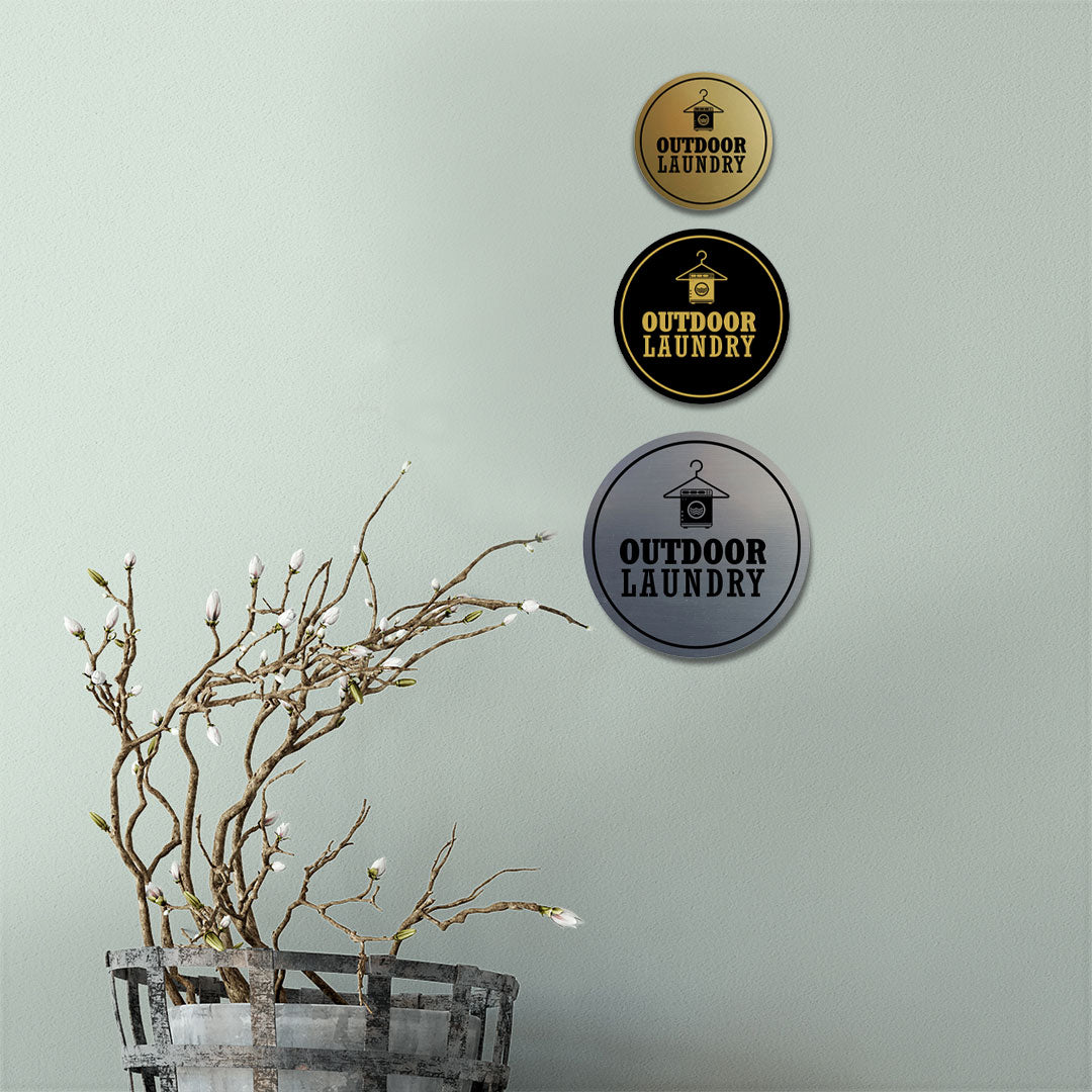 Signs ByLITA Circle Outdoor Laundry Wall or Door Sign