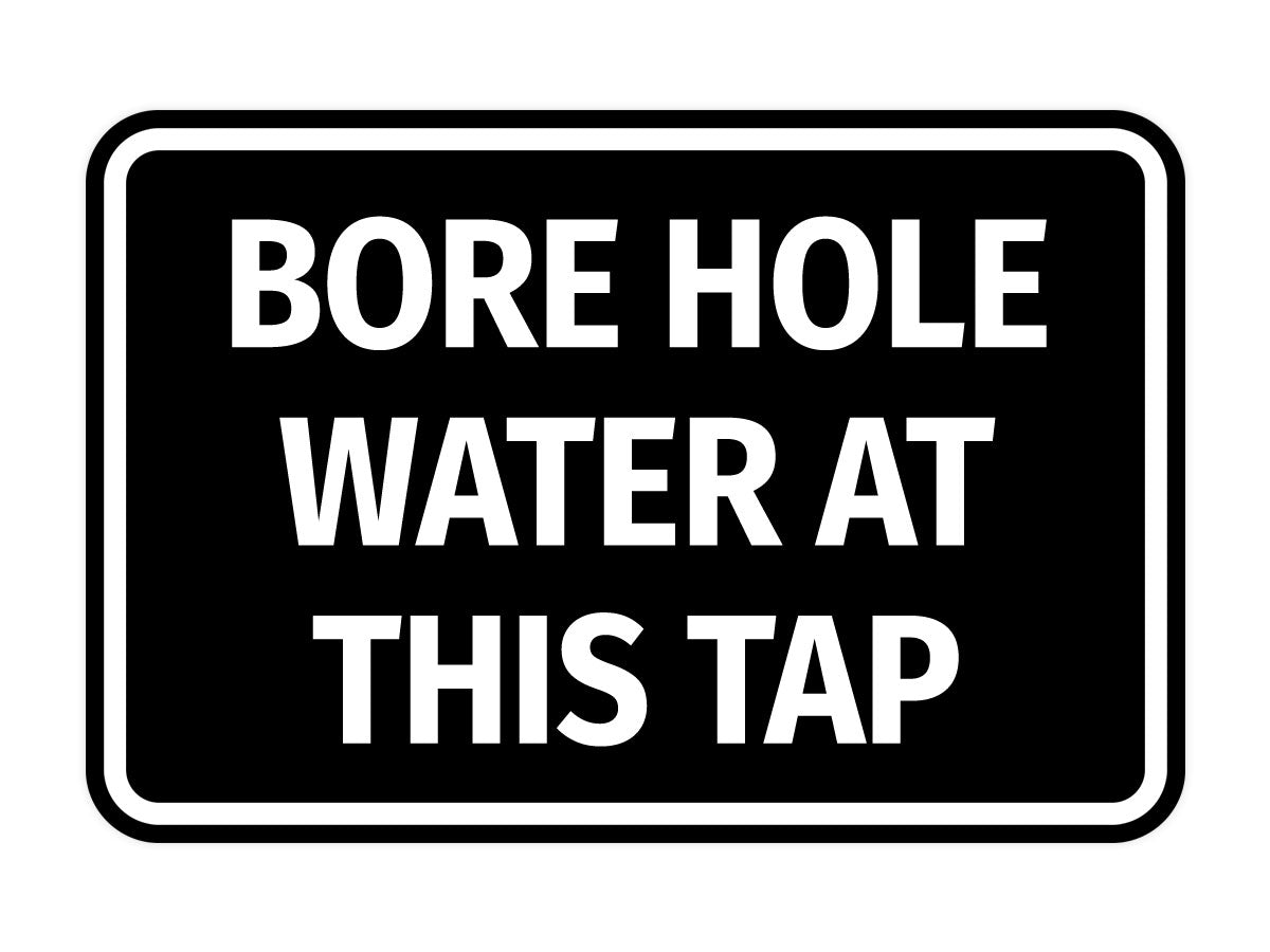Signs ByLITA Classic Framed Bore Hole Water At This Tap Door or Wall Sign | Eco-Friendly Home Signs