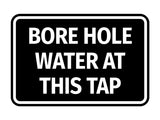 Signs ByLITA Classic Framed Bore Hole Water At This Tap Door or Wall Sign | Eco-Friendly Home Signs