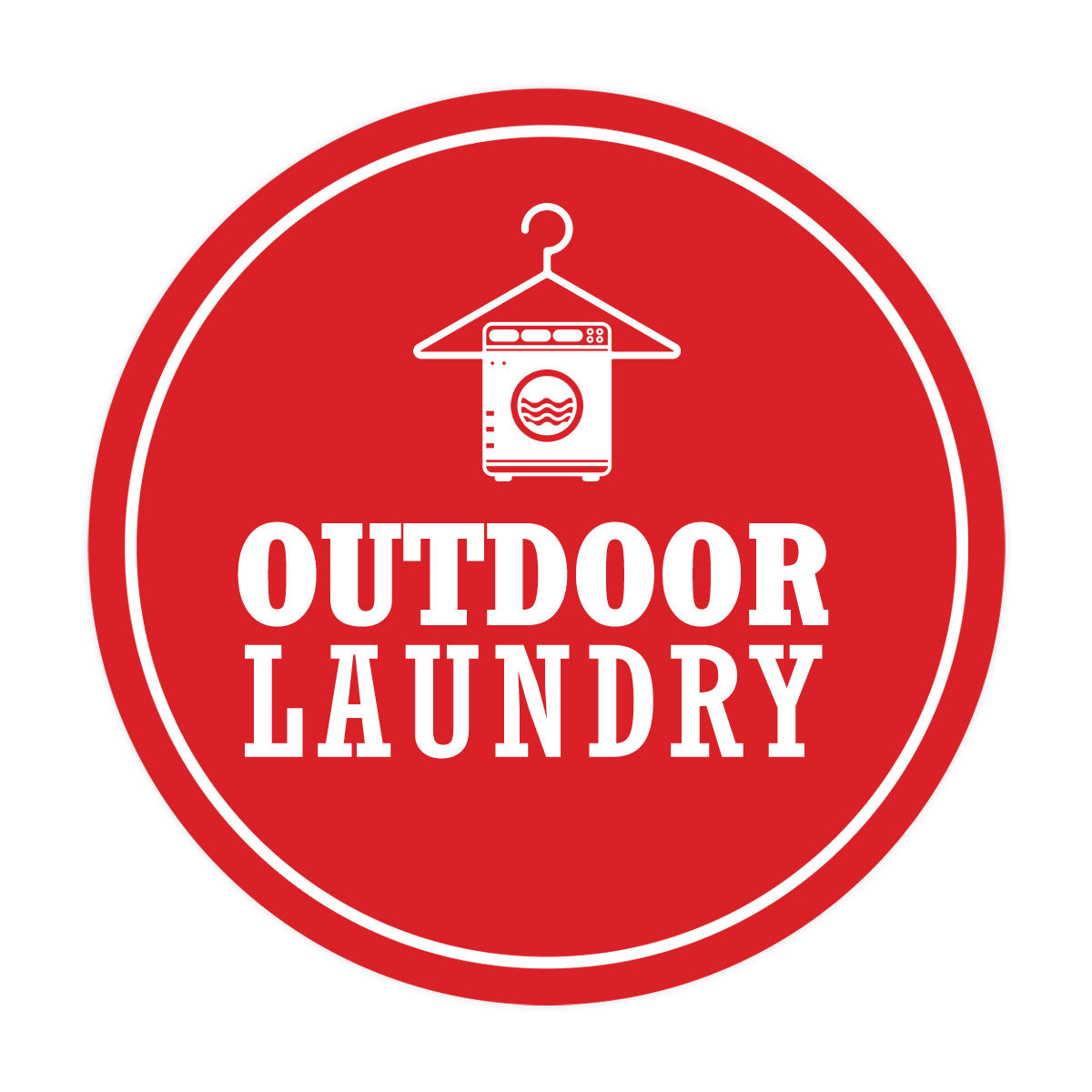 Signs ByLITA Circle Outdoor Laundry Wall or Door Sign