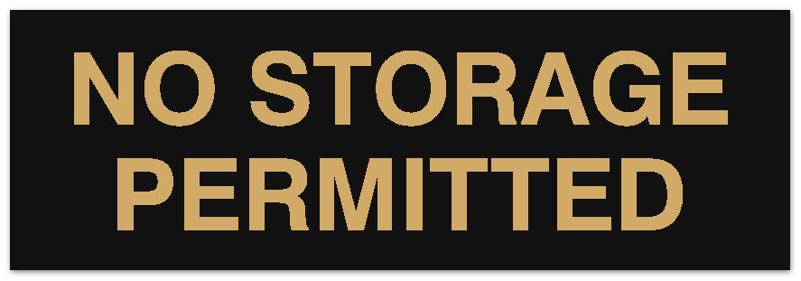 Signs ByLITA Basic No Storage Permitted Sign - Laser-Engraved Lettering | Durable ABS Plastic | Vibrant Colors | Powerful Foam Tape