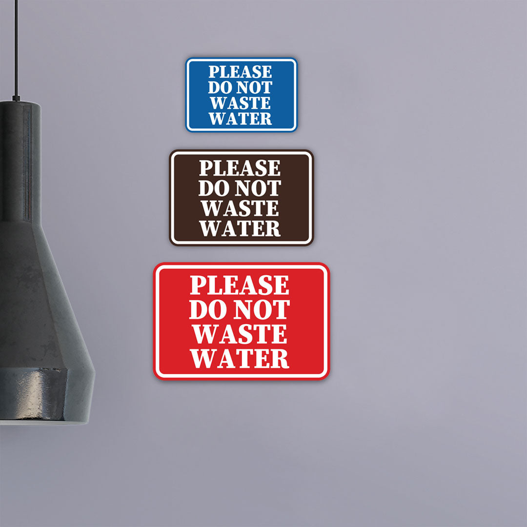 Signs ByLITA Classic Framed Please Do Not Waste Water Door or Wall Sign | Eco-Friendly Home Signs