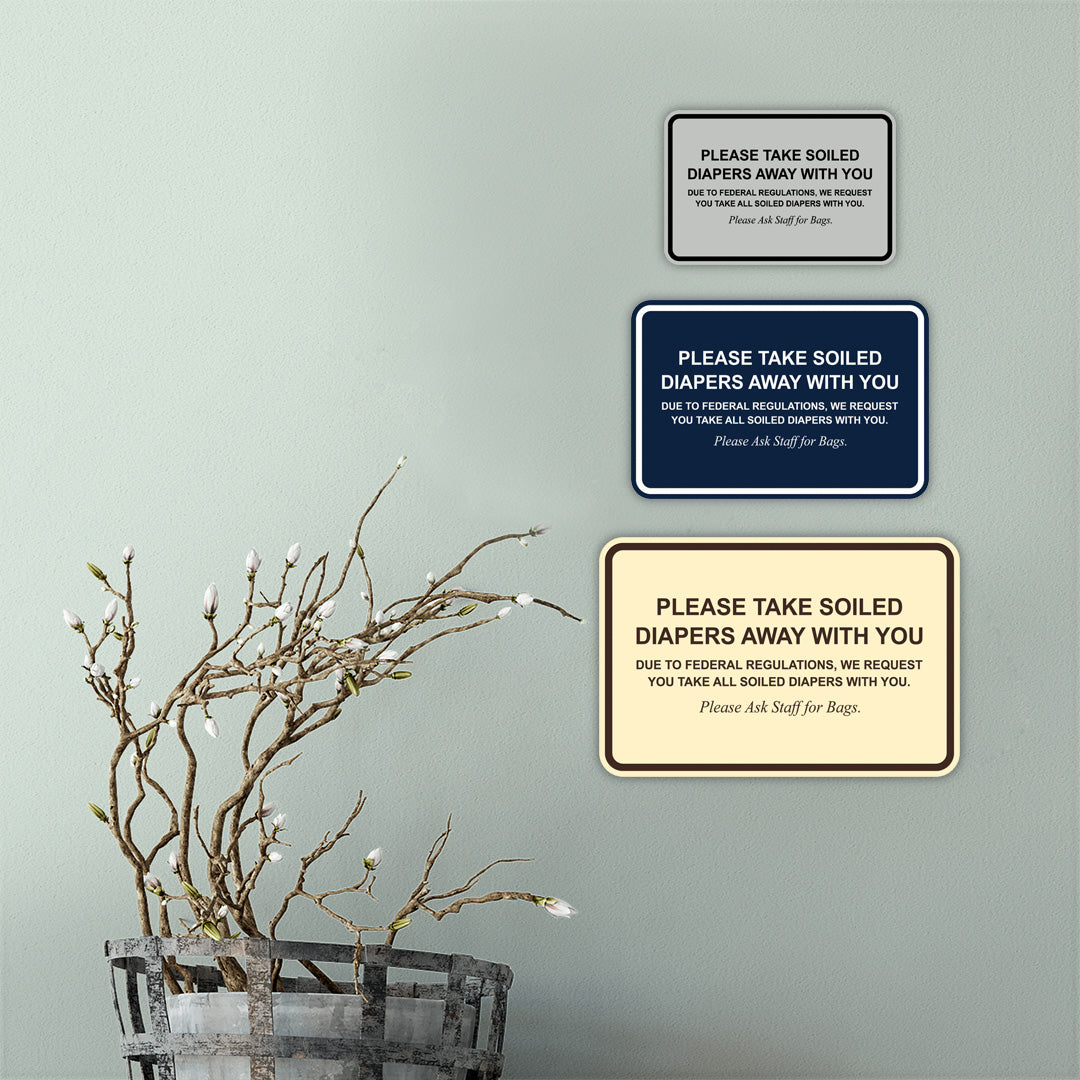 Signs ByLITA Classic Framed Please Take Soiled Diapers With You Wall or Door Sign