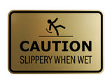 Signs ByLITA Classic Framed Caution: Slippery When Wet Door or Wall Sign Easy Installation | Health And Safety | Building And Warning Signs