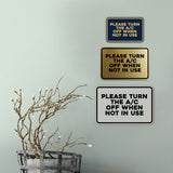 Signs ByLITA Classic Framed Please Turn the A/C Off When Not In Use Door or Wall Sign | Eco-Friendly Home Signs