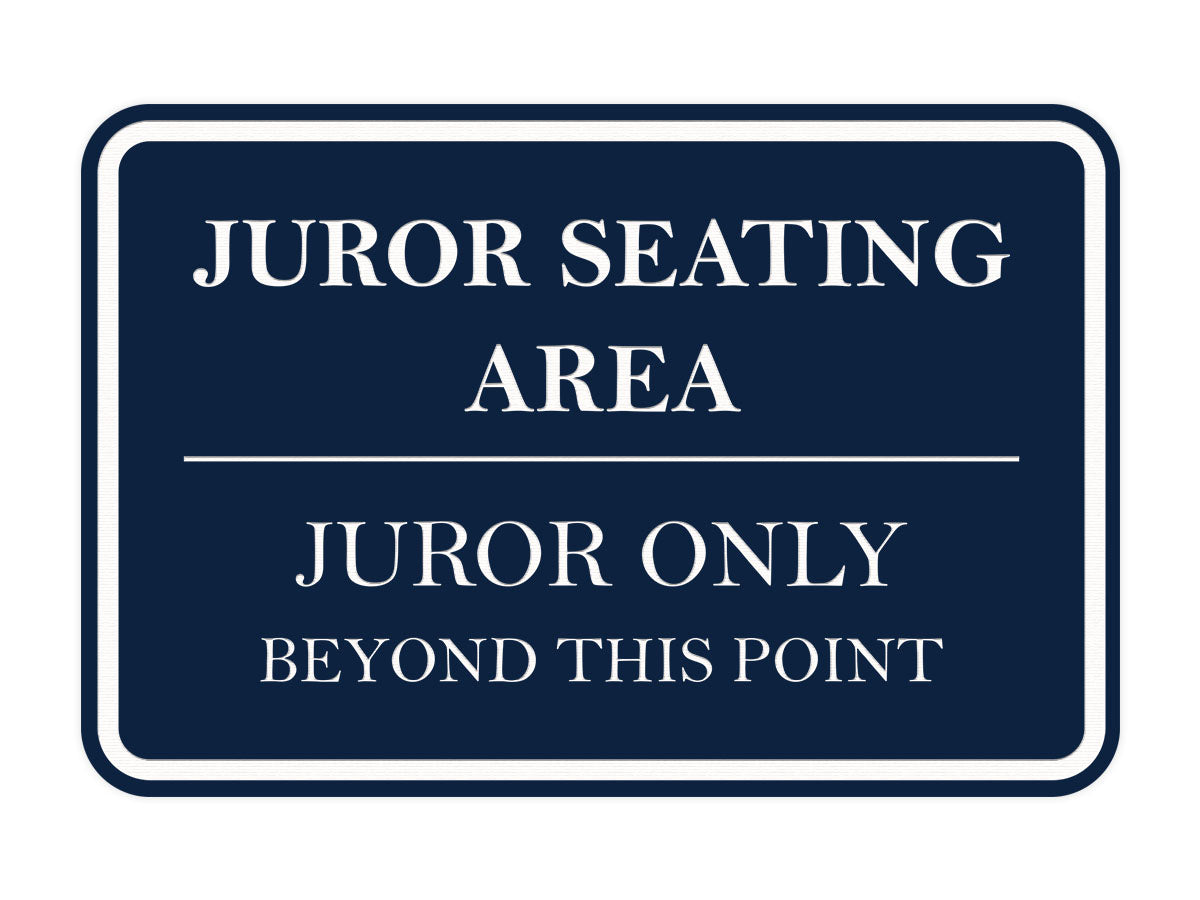 Signs ByLITA Classic Framed Juror Seating Area. Juror Only Beyond This Point Door or Wall Sign Durable ABS Plastic | Laser Engraved | Easy Installation | Courtroom