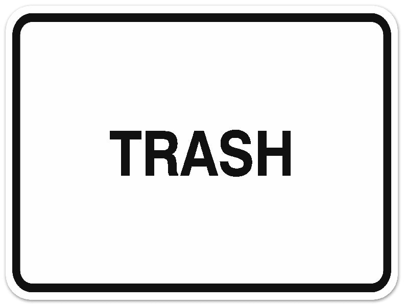 Signs ByLITA Classic Framed TRASH Door or Wall Sign Durable ABS Plastic | Laser Engraved | Easy Installation | Elegant Design