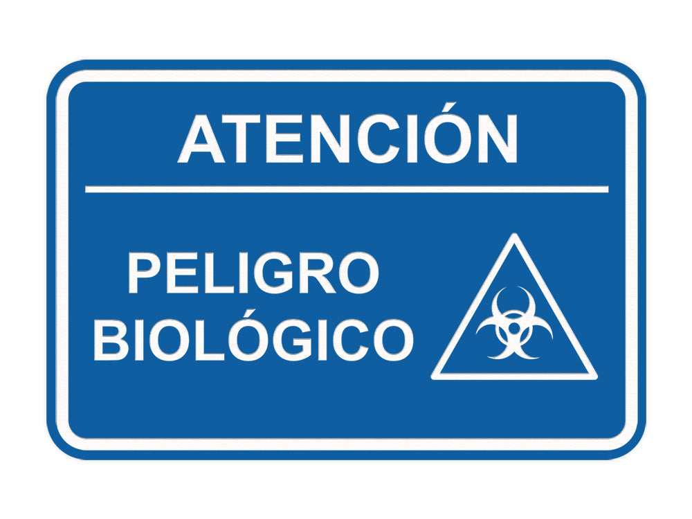 Signs ByLITA Classic Framed Atención Peligro biológico Door or Wall Sign Easy Installation | Health And Safety | Building And Hospitality
