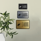 Signs ByLITA Classic Framed All Visitors And Drivers Must Report To Reception Door or Wall Sign Easy Installation | Health And Safety | Building And Hospitality Signs