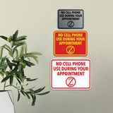 Signs ByLITA Classic Framed No Cell Phone Use During Your Appointment Wall or Door Sign | Easy Installation | Warning Business Signage