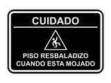 Signs ByLITA Classic Framed Cuidado: Piso Resbaladizo cuando esta mojado Door or Wall Sign Easy Installation | Health And Safety | Building And Hospitality