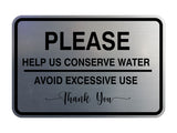 Signs ByLITA Classic Framed Please Help Us Conserve Water Avoid Excessive Use Thank You Door or Wall Sign | Eco-Friendly Home Signs