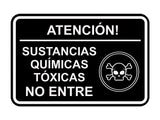 Signs ByLITA Classic Framed Atención Sustancias Químicas Tóxicas No entre Door or Wall Sign Easy Installation | Health And Safety | Building And Hospitality