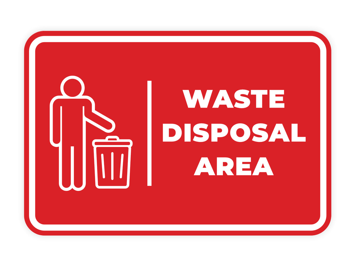 Signs ByLITA Classic Framed Waste Disposal Area Door or Wall Sign Easy Installation | Health And Safety | Building And Hospitality Signs