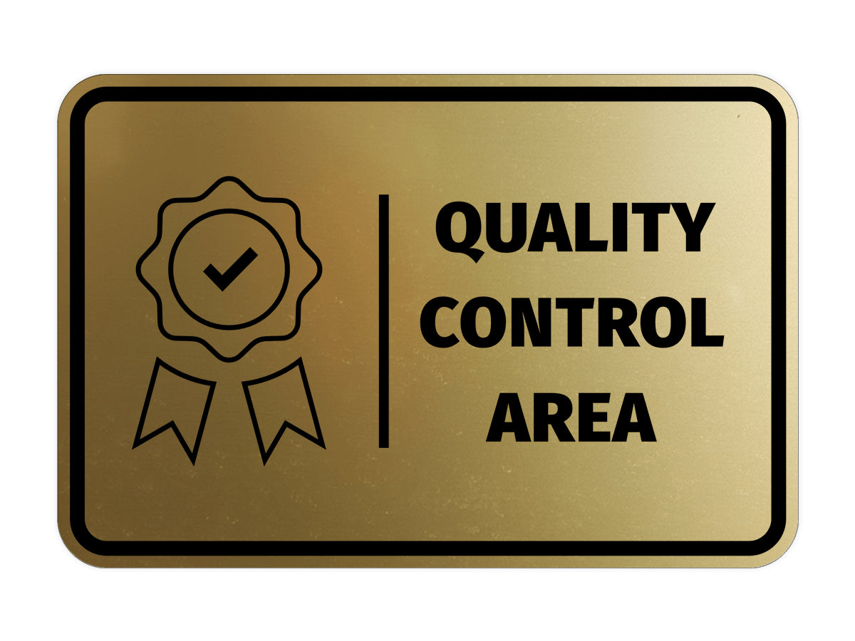 Signs ByLITA Classic Framed Quality Control Area Door or Wall Sign Easy Installation | Health And Safety | Building And Hospitality Signs