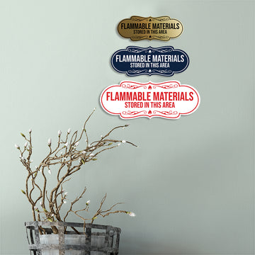 Signs ByLITA Designer Flammable Materials Stored in this Area Wall or Door Sign