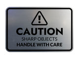 Signs ByLITA Classic Framed Caution: Sharp Objects - Handle with Care Door or Wall Sign Easy Installation | Health And Safety | Building And Warning Signs