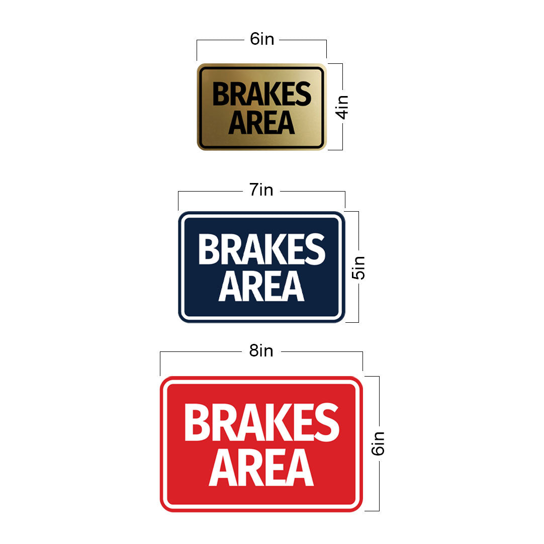 Signs ByLITA Classic Framed Brakes Area Wall or Door Sign
