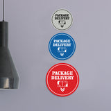 Signs ByLITA Circle Package Delivery (Package Arrow Down) Wall or Door Sign