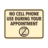 Signs ByLITA Classic Framed No Cell Phone Use During Your Appointment Wall or Door Sign | Easy Installation | Warning Business Signage