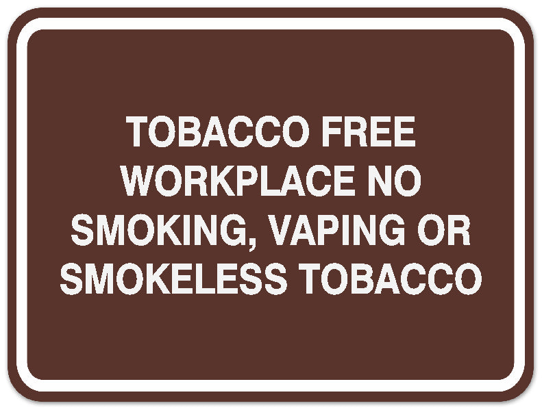 Signs ByLITA Classic Framed TOBACCO FREE WORKPLACE NO SMOKING, VAPING OR SMOKELESS TOBACCO Door or Wall Sign Durable ABS Plastic | Laser Engraved | Easy Installation | Elegant Design
