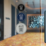 Signs ByLITA Circle Trash Can Graphic Door or Wall Sign | Easy Installation | Durable Construction | Promote Health And Safety | Caution Warning Sign for Home, Business and Office Spaces