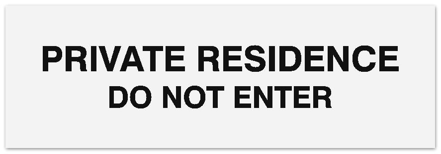 Signs ByLITA Basic Private Residence Do Not Enter Sign - Laser-Engraved Lettering | Durable ABS Plastic | Vibrant Colors | Powerful Foam Tape