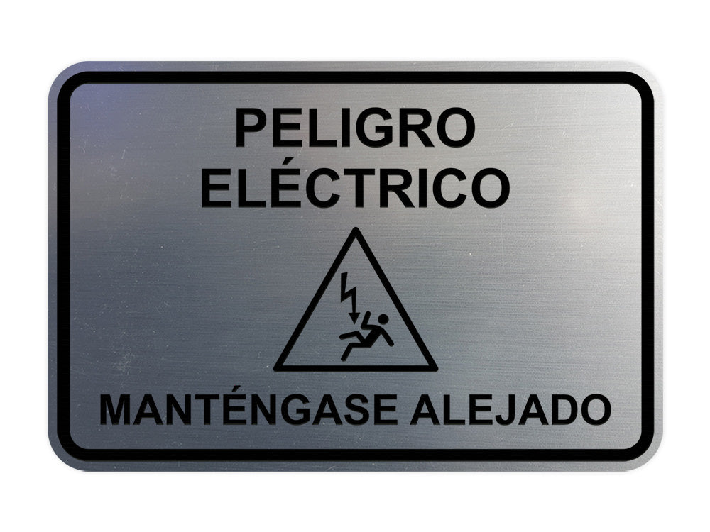 Signs ByLITA Classic Framed Peligro Eléctrico Manténgase Alejado Door or Wall Sign Easy Installation | Health And Safety | Building And Hospitality