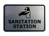 Signs ByLITA Classic Framed Sanitation Station Door or Wall Sign Easy Installation | Health And Safety | Building And Hospitality Signs
