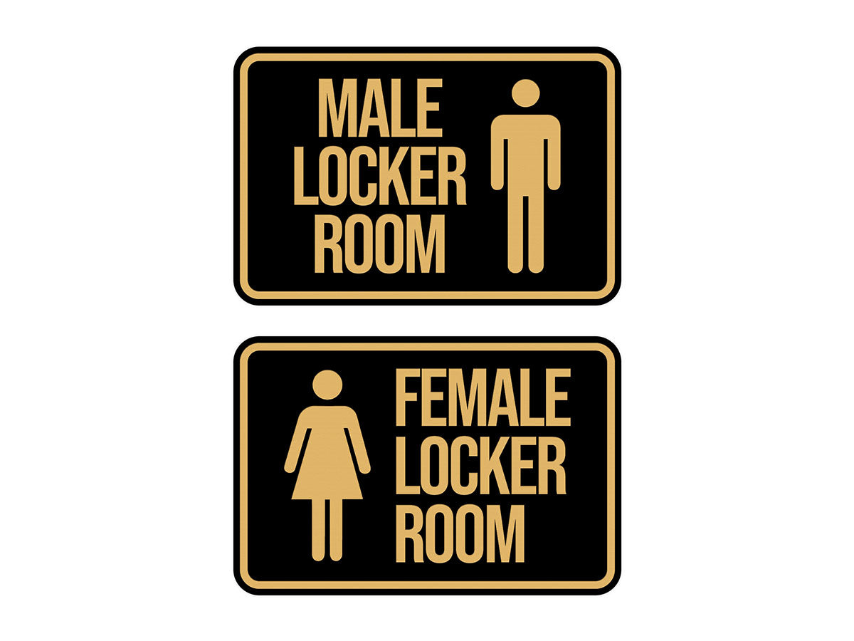 Signs ByLITA Classic Framed Male and Female Locker Room Wall or Door Sign