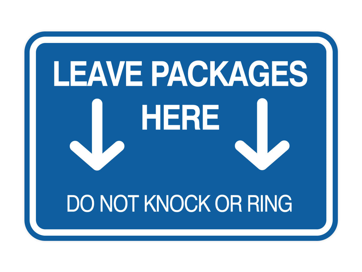Signs ByLITA Classic Framed Leave Packages Here Do not Knock or Ring Entrance Wall or Door Sign