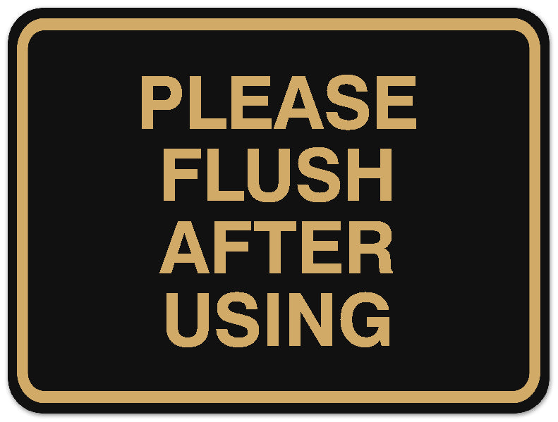 Signs ByLITA Classic Framed Please Flush After Using Sign - Easy Installation | Durable Material