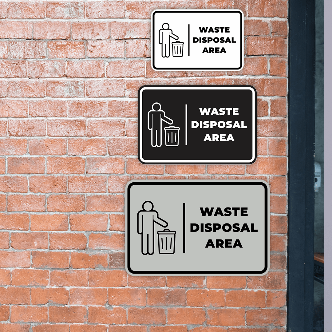 Signs ByLITA Classic Framed Waste Disposal Area Door or Wall Sign Easy Installation | Health And Safety | Building And Hospitality Signs