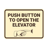 Signs ByLITA Classic Framed Push Button To Open The Elevator Wall or Door Sign
