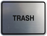 Signs ByLITA Classic Framed TRASH Door or Wall Sign Durable ABS Plastic | Laser Engraved | Easy Installation | Elegant Design