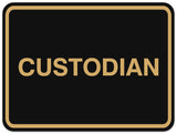 Signs ByLITA Classic Framed Custodian Sign - Easy Installation | Durable Wall or Door Sign