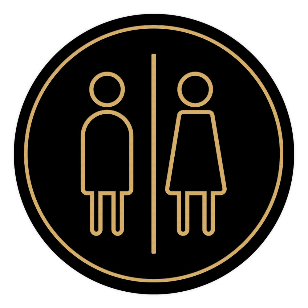 Signs ByLITA Circle Restroom Graphic Door or Wall Sign | Easy Installation | Durable Construction | Promote Health And Safety | Caution Warning Sign for Home, Business and Office Spaces