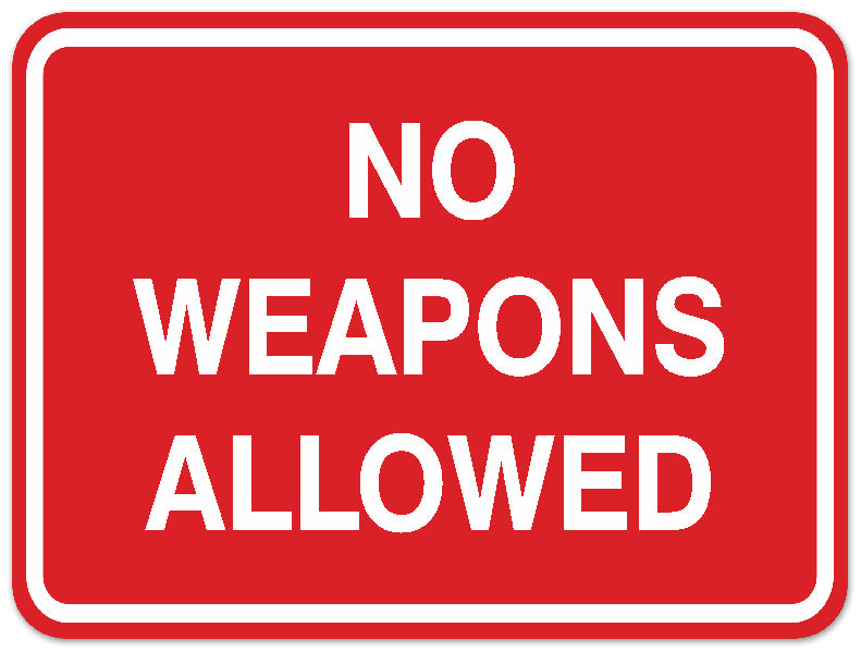 Signs ByLITA Classic Framed NO WEAPONS ALLOWED Door or Wall Sign Durable ABS Plastic | Laser Engraved | Easy Installation | Elegant Design
