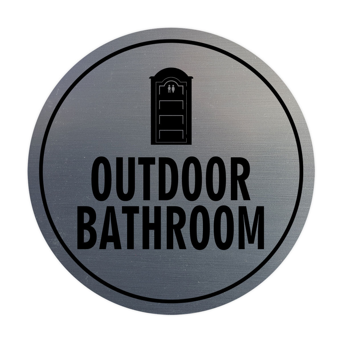 Signs ByLITA Circle Outdoor Bathroom Wall or Door Sign
