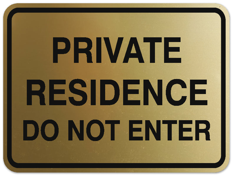 Signs ByLITA Classic Framed PRIVATE RESIDENCE DO NOT ENTER Door or Wall Sign Durable ABS Plastic | Laser Engraved | Easy Installation | Elegant Design