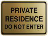 Signs ByLITA Classic Framed PRIVATE RESIDENCE DO NOT ENTER Door or Wall Sign Durable ABS Plastic | Laser Engraved | Easy Installation | Elegant Design