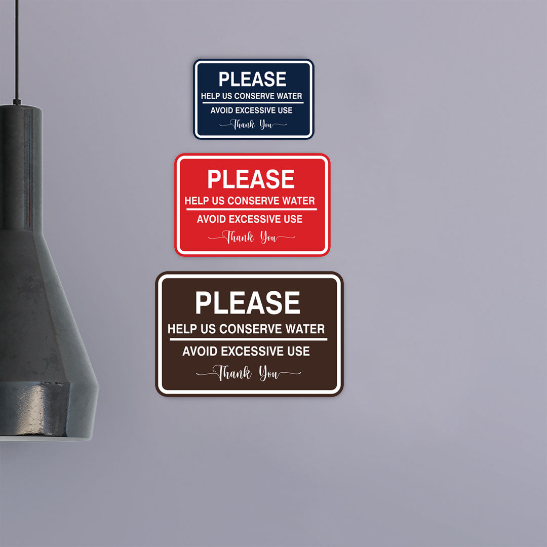 Signs ByLITA Classic Framed Please Help Us Conserve Water Avoid Excessive Use Thank You Door or Wall Sign | Eco-Friendly Home Signs