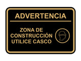 Signs ByLITA Classic Framed Advertencia Zona de construcción Utilice casco Door or Wall Sign Easy Installation | Health And Safety | Building And Hospitality